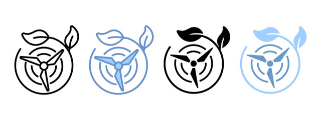 Wind Power Icon Set Multiple Style Collection