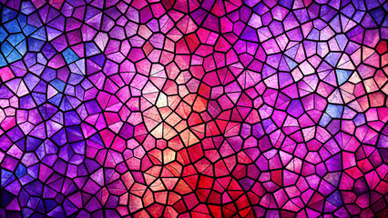 Fototapeta premium Geometric Rainbow Mosaic: A vibrant mosaic of irregular shapes and colors that create an abstract, eye-catching artwork, ideal for backgrounds, patterns, and creative designs.