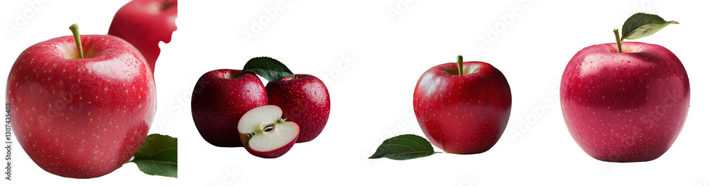 Poster the whole apple, isolated and intact, displays its vibrant red and pink hues as a fruit, along with 