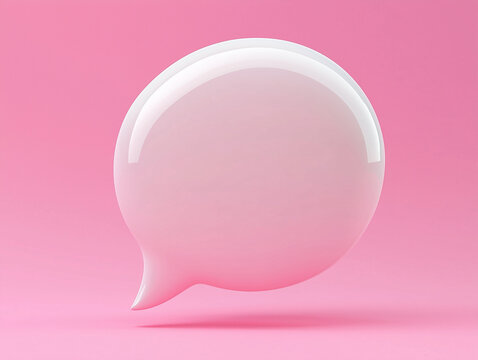 3D Chat Bubble, Isolated on a Solid Color Background
