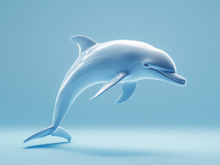 Fototapeta premium 3D Dolphin Isolated on a Solid Color Background