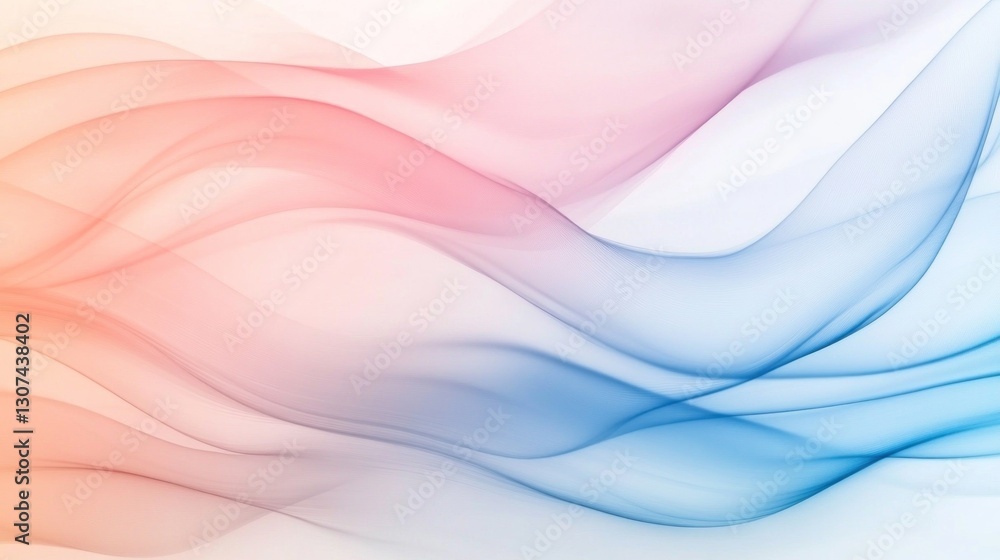 Poster wavy abstract lines with gradient color transition displayed smoothly