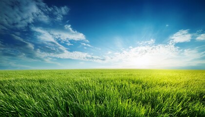 Fototapeta premium field of grass and perfect sky