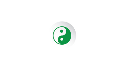 illustration of green yin yang  icon on transparent background