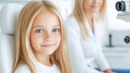 Bright Eyed Girl In Eye Care Clinic