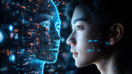 Security expert analyzes deepfake content using advanced holographic detection tools