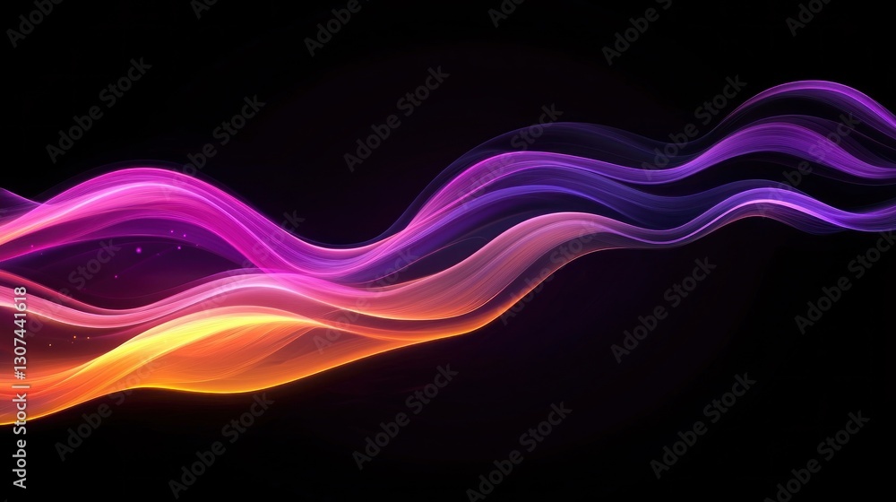 Poster abstract colorful wavy lines with smooth gradient color variations