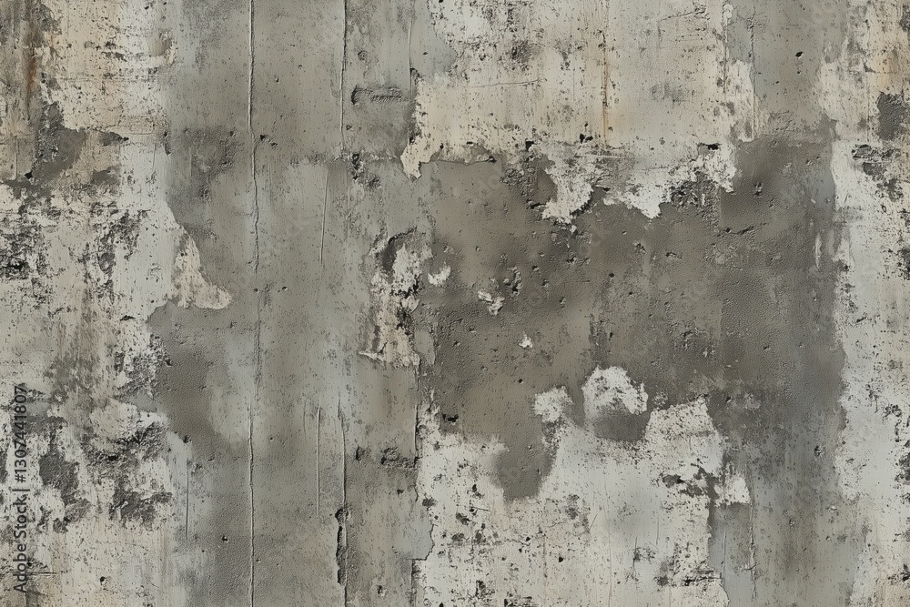 Poster seamless dirty concrete wall textured concrete with peeling paint and rough patches, showcasing a mi