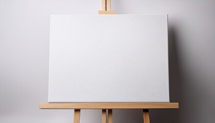 blank white canvas on stretcher isolated