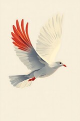 Obraz premium Flying dove, artistic, soft colors, peaceful scene