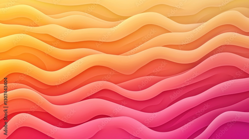Aufkleber abstract layered gradient background with multiple curved color waves
