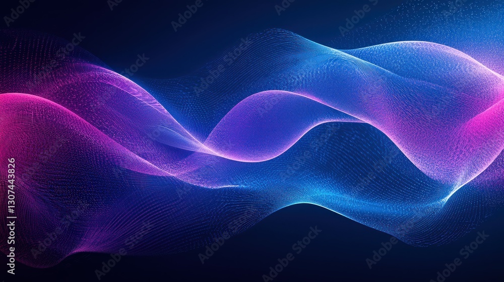 Aufkleber abstract digital artwork showing flowing wave like particles in colors