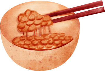 watercolor natto