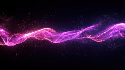 A glowing and flowing abstract wave of colored particles