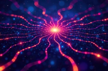 An abstract visualization of mental health: a labyrinth of glowing lines, where some paths are broken and others lead to a radiant center.