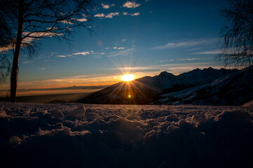 Tramonto dalle montagne biellesi