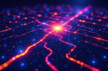 An abstract visualization of mental health: a labyrinth of glowing lines, where some paths are broken and others lead to a radiant center.