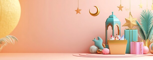 Islamic greeting Eid Mubarak cards for Muslim Holidays.Eid-Ul-Adha festival celebration.Arabic Ramadan Lantern .Decoration lamp