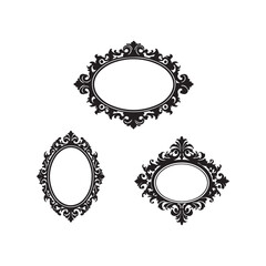 Obraz premium vintage ornamental frame vector set of baroque victorian and decorative border design elements illustrations