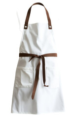 Isolated White Apron with Brown Straps