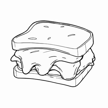 recommend clip art: black outline vector of a peanut butter and jelly sandwich