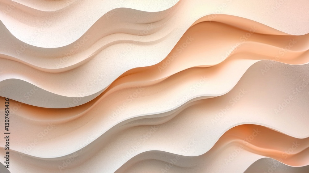 Poster abstract waves of different colors and smooth surfaces form