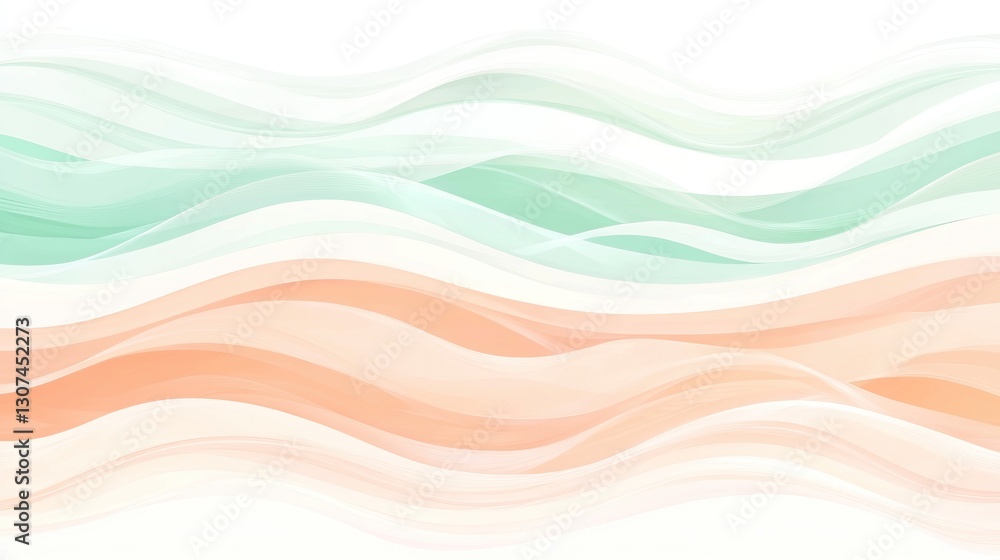 Poster abstract colorful waves in layered formations creating a visual texture