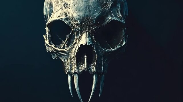 Detailed 3D skull, dramatic lighting, dark background. Potential stock use for Halloween, gothic or horror themes