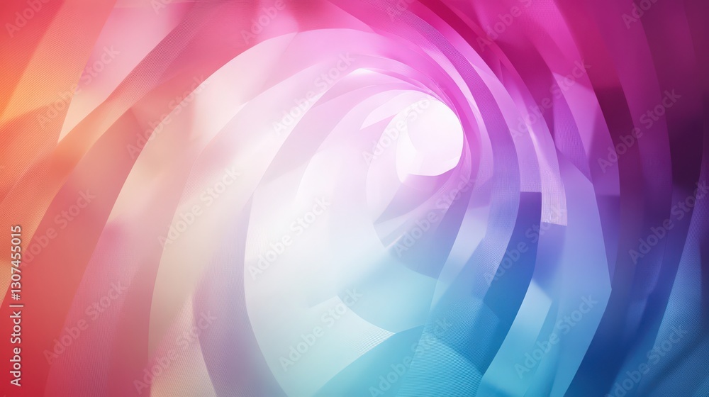 Poster vibrant spectrum of color, creating a sense of depth and optical illusion