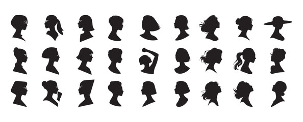 Beautiful woman face and hair Fashion icon woman with hair silhouette of beautiful profile of woman face concept beauty and fashion
 