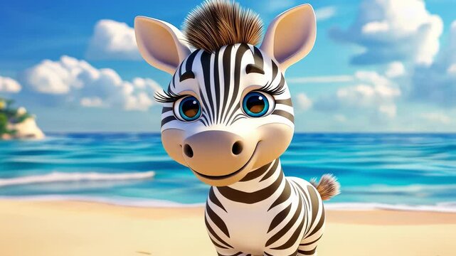 little cartoon zebra. Selective focus