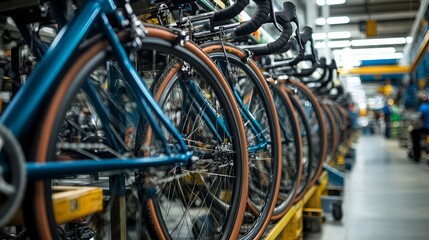 Bicycle production in a factory 