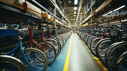 Bicycle production in a factory 