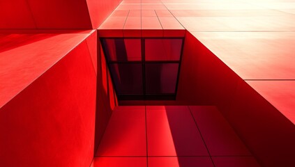 Obraz premium Red Modern Architecture Detail