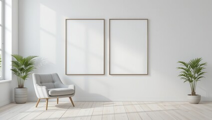 Modern Room with Empty Frames