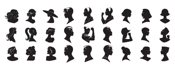 Beautiful woman face and hair Fashion icon woman with hair silhouette of beautiful profile of woman face concept beauty and fashion
 