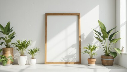 Empty Frame, Plants, Sunlight, Interior