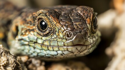 Fototapeta premium Extreme Close-Up of a Lizards Rough Textured Skin with Intricate Details