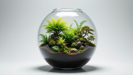 Terrarium, Glass Sphere, Plants, Interior
