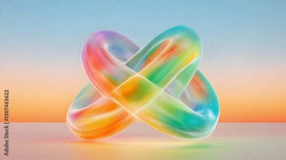 Poster colorful abstract loop form with soft gradient and smooth texture