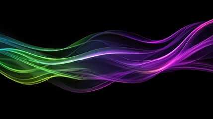 Fototapeta premium Abstract digital artwork showcasing flowing colorful wavy light streams