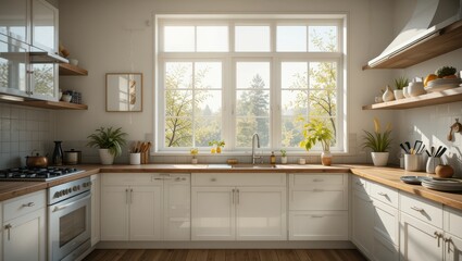Sunny Kitchen View, Modern Design