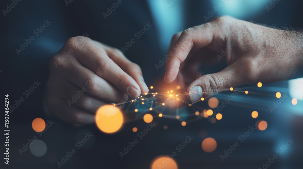 Aufkleber business professional interacts with digital connections, symbolizing innovation and technology. glo