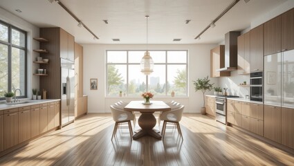Modern Kitchen Dining Area Sunlight