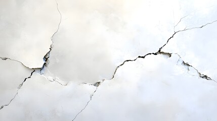 Cracked White Wall Surface with Fine Fractures and Textured Pattern
