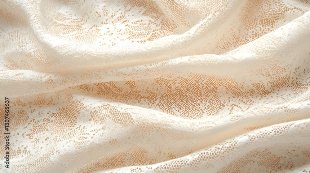 Poster soft beige fabric texture with delicate patterns for design use
