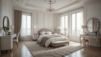 Elegant Parisian Bedroom Interior
