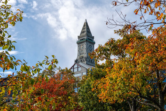 The Custom House Clock Tower in Boston, Massachusetts