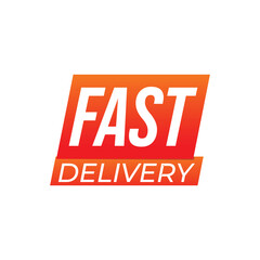 vector orange fast delivery banner design

