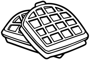 Abstract Line Art of Waffle Maker – Breakfast Appliance Vector

